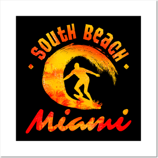 South Beach Miami Surfer Posters and Art